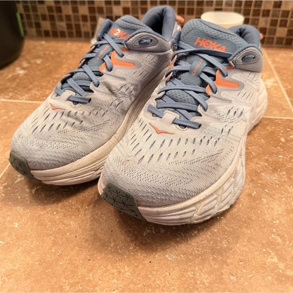 Hoka One One Gaviota 4 Running Shoes Womens size 6.5 D Blue Fog Sneakers Comfort